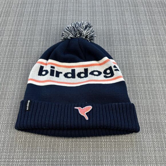 Birddogs Beanie Hat Blue White Pompom Top Outdoors One Size Fun‎ Quirky - Picture 1 of 6